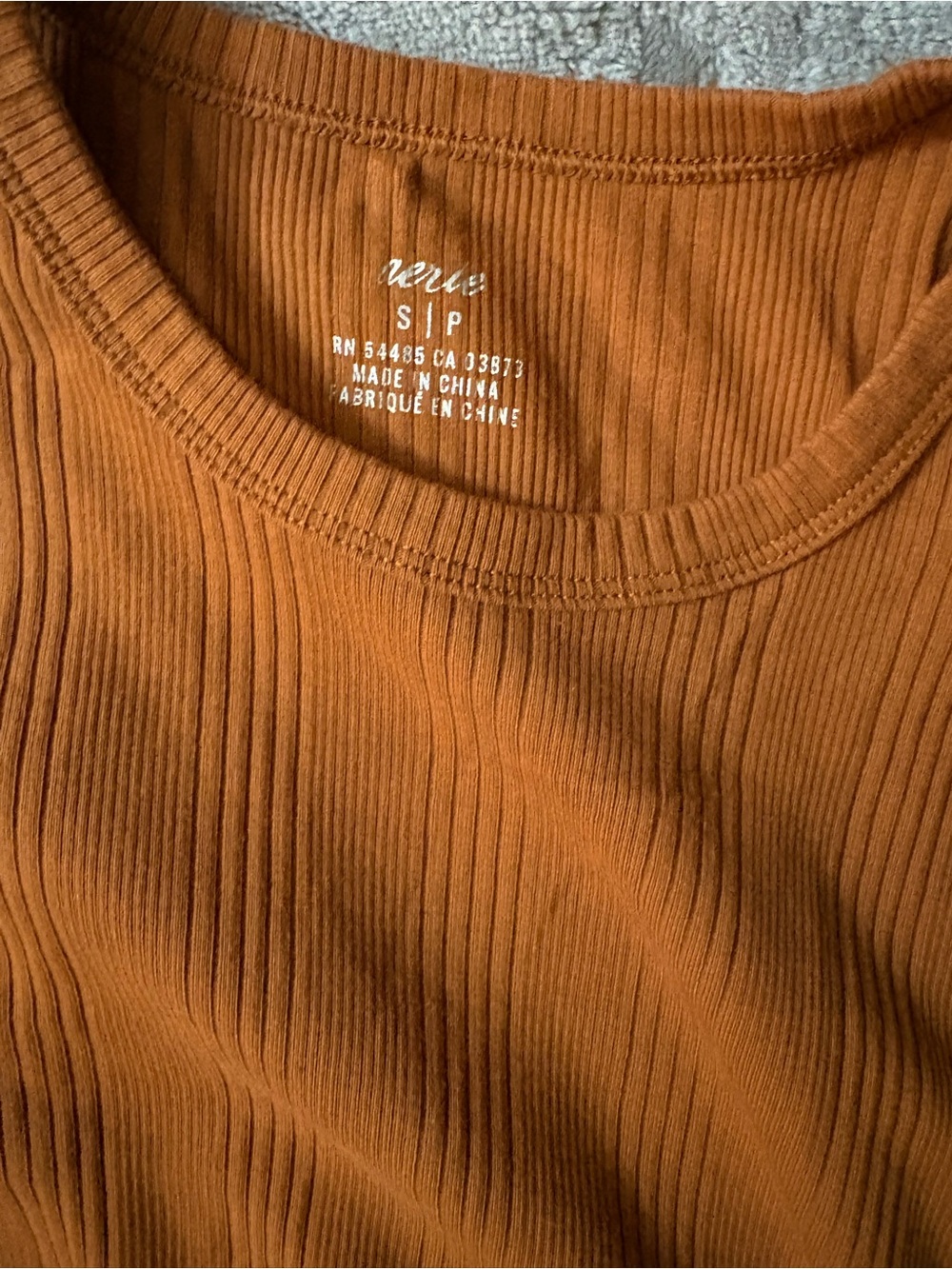 aerie Rust Ribbed Tank Midi Dress with Side Ruched Drawstring - Picture 2 of 3